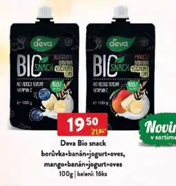 Qanto Deva Bio snack borůvka banán jogurt oves, mango banán jogurt.oves nabídka