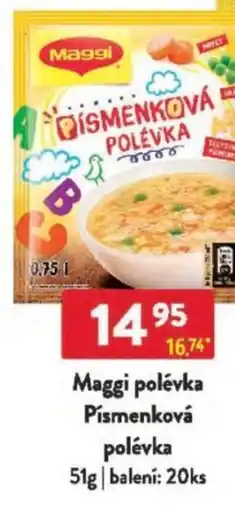 Qanto Maggi polévka Písmenková polévka nabídka