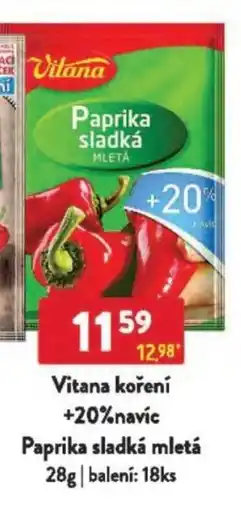 Qanto Vitana koření +20%navíc Paprika sladká mletá nabídka