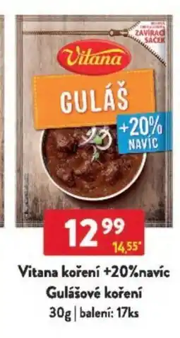Qanto Vitana koření +20% navíc Gulášové koření nabídka