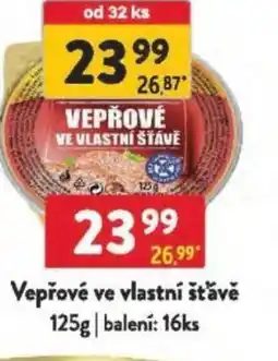 Qanto Vepřové ve vlastní šťǎvě nabídka