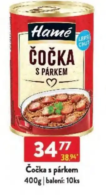 Qanto Hamé Čočka s párkem nabídka