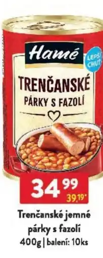 Qanto Hamé Trenčanské jemné párky s fazolí nabídka