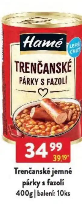 Qanto Hamé Trenčanské jemné párky s fazolí nabídka