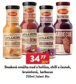 Qanto Steaková omáčka med a hořčice, chilli a česnek, brusinková, barbecue nabídka