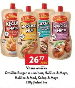 Qanto Vitana omáčka Omáčka Burger se slaninou, Hořčice & Mayo, Hořčice & Med, Kečup & Mayo nabídka
