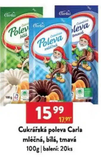 Qanto Cukrářská poleva Carla mléčná, bílá, tmavá nabídka