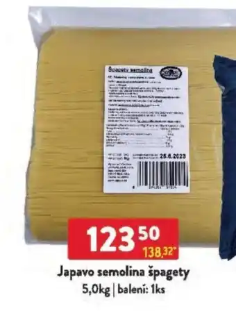 Qanto Japavo semolina špagety nabídka