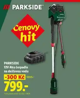 Lidl PARKSIDE 12V Aku čerpadlo na dešťovou vodu nabídka