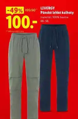 Lidl LIVERGY Pánské lehké kalhoty nabídka