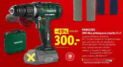 Lidl PARKSIDE 20V Aku příklepová vrtačka 3 v 1 nabídka