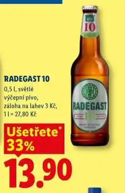 Lidl RADEGAST 10° nabídka
