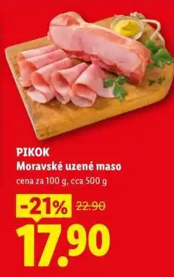 Lidl PIKOK MORAVSKÉ UZENÉ MASO nabídka