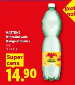 Lidl MATTONI Minerální voda Mango Alphonso nabídka