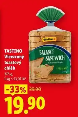 Lidl TASTINO Vícezrnný toastový chléb nabídka