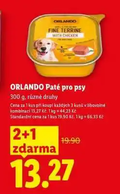 Lidl Orlando Paté pro psy nabídka