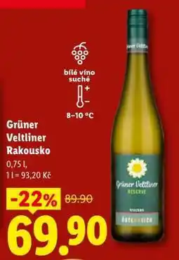 Lidl GRÜNER VELTLINER RAKOUSKO nabídka