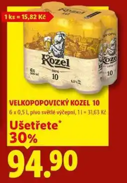 Lidl Velkopopovický Kozel 10 nabídka