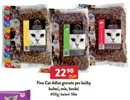 Qanto Fine Cat Adlut granule pro kočky kuřecí, mix, hovězí nabídka