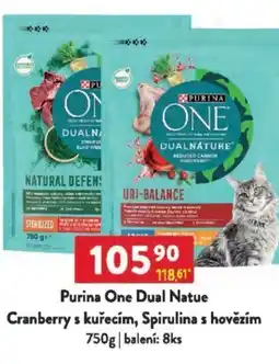 Qanto Purina One Dual Natue Cranberry s kuřecím, Spirulina s hovězím nabídka