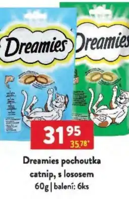 Qanto Dreamies pochoutka catnip, s lososem nabídka