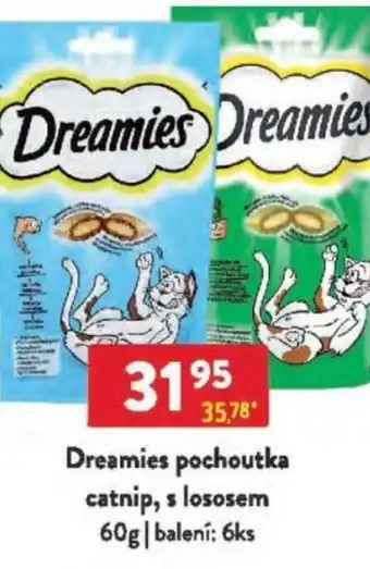 Qanto Dreamies pochoutka catnip, s lososem nabídka