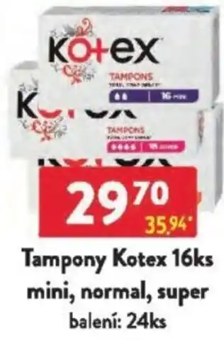 Qanto Tampony Kotex mini, normal, super nabídka