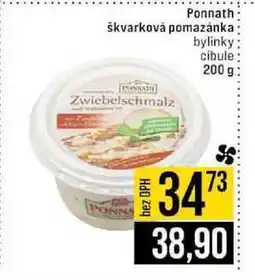 Jip Ponnath škvarková pomazánka bylinky cibule nabídka