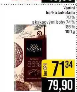Jip Vanini hořká čokoláda 70% skakaovými boby 74% 86% nabídka