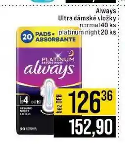 Jip Always Ultra dámské vložky normal 40 ks platinum night 20 ks nabídka