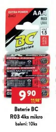 Qanto Baterie BC R03 4ks mikro nabídka