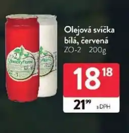 Qanto Olejová svíčka bílá, červená nabídka
