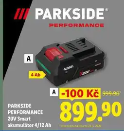 Lidl PARKSIDE PERFORMANCE 20V Smart akumulátor 4/12 Ah nabídka