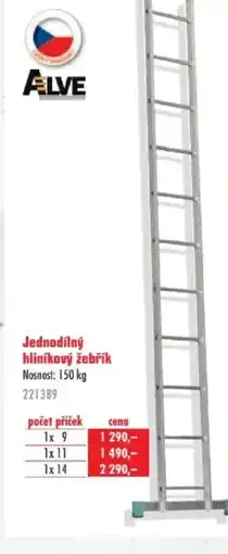 Uni Hobby Jednodílný hliníkový žebřík nabídka