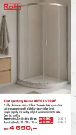 Uni Hobby Kout sprchový Galeno 80/90 LH/R550' nabídka