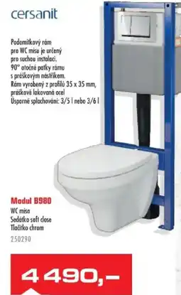 Uni Hobby Modul B980 WC misa Sedátko soft close Tlačítko chrom nabídka