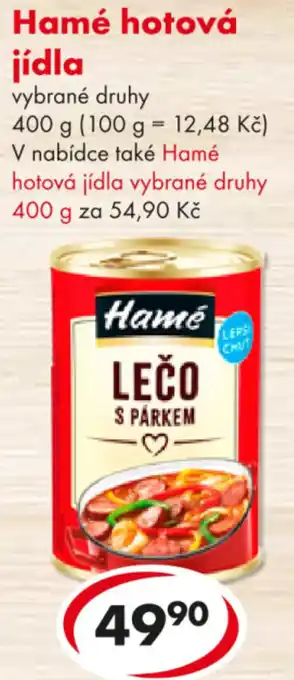 CBA Hamé hotová jídla nabídka