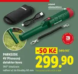 Lidl PARKSIDE 4V Přenosný detektor kovu nabídka