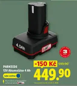 Lidl PARKSIDE 12V Akumulátor 4 Ah nabídka