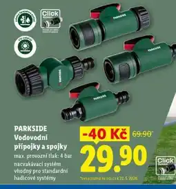 Lidl PARKSIDE Vodovodní přípojky a spojky nabídka