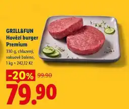 Lidl GRILL&FUN Hovězí burger Premium nabídka