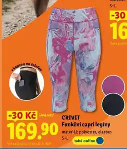 Lidl CRIVIT FUNKČNÍ CAPRI LEGÍNY nabídka