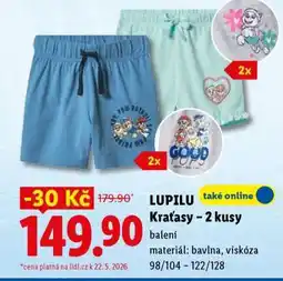 Lidl LUPILU Kraťasy – 2 kusy nabídka