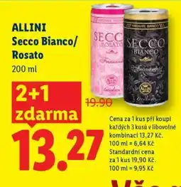 Lidl ALLINI Secco Bianco/Rosato 200 ml nabídka