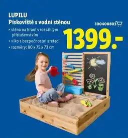 Lidl LUPILU Pískoviště s vodní stěnou nabídka