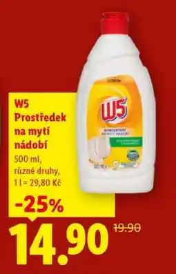 Lidl W5 PROSTŘEDEK NA MYTÍ NÁDOBÍ nabídka