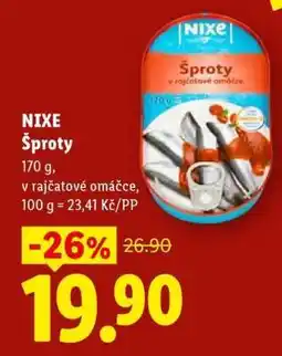 Lidl NIXE ŠPROTY nabídka