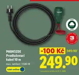 Lidl PARKSIDE Prodlužovací kabel 10 m nabídka