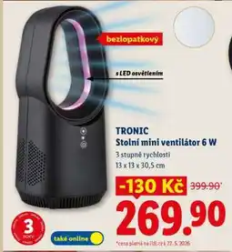 Lidl TRONIC Stolní mini ventilátor 6 W nabídka