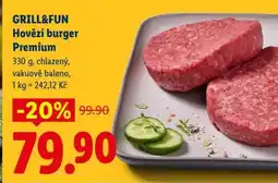 Lidl GRILL&FUN Hovězí burger Premium nabídka